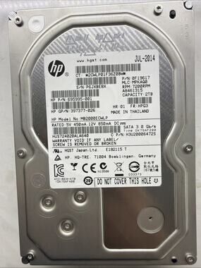 HP MB2000ECWLP 2TB 3.5" 7200RPM Hard Drive Tested Working Wiped Desktop HDD EUC